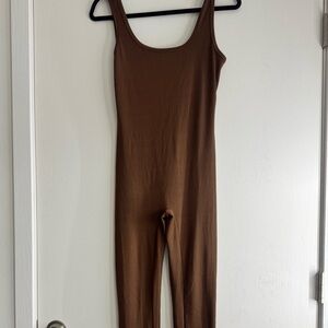 Brown Sleeveless Jumpsuit